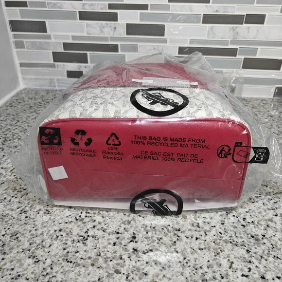 Michael kors Rhea Medium Color-Block Signature Logo Backpack (Dark Raspberry) - Picture 7 of 9